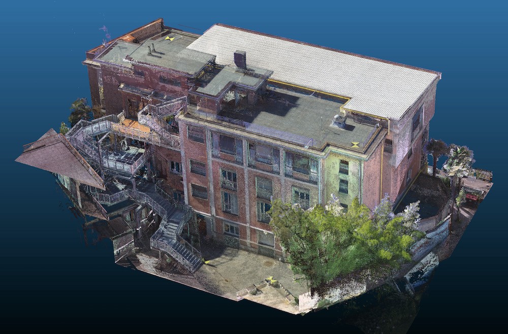 Rilievo Architettonico (Nuvola di Punti) Integrato (Drone e Laser Scanner) della Scuola Alberghiera di Stresa