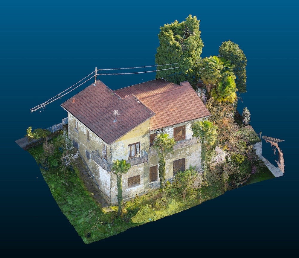 Rilievo Architettonico (Nuvola di Punti) di una Villetta con Drone e Laser Scanner (Luino)