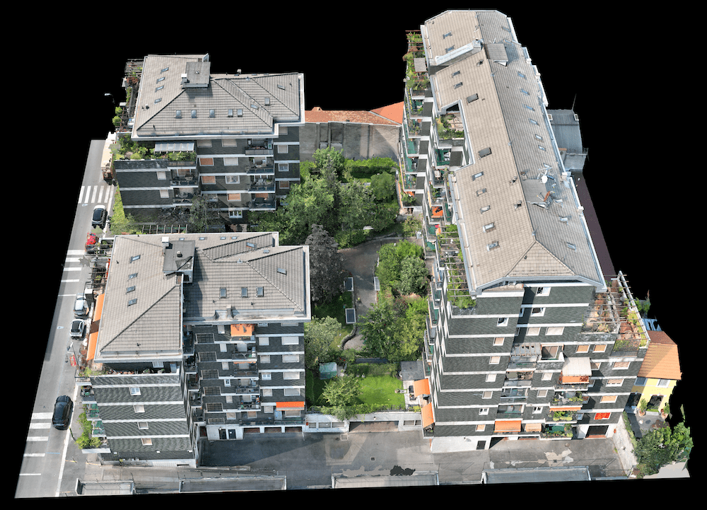 Rilievo e Modellazione BIM di un Condominio a Milano, con Drone e Laser Scanner