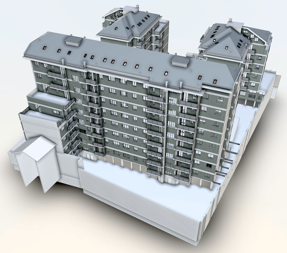 Rilievo e Modellazione BIM di un Condominio a Milano, con Drone e Laser Scanner