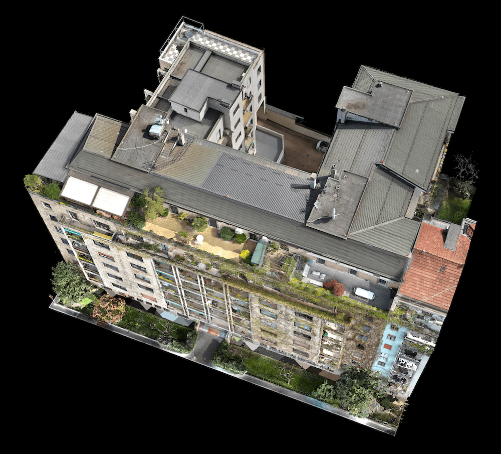 Rilievo di un condominio con drone (Milano)