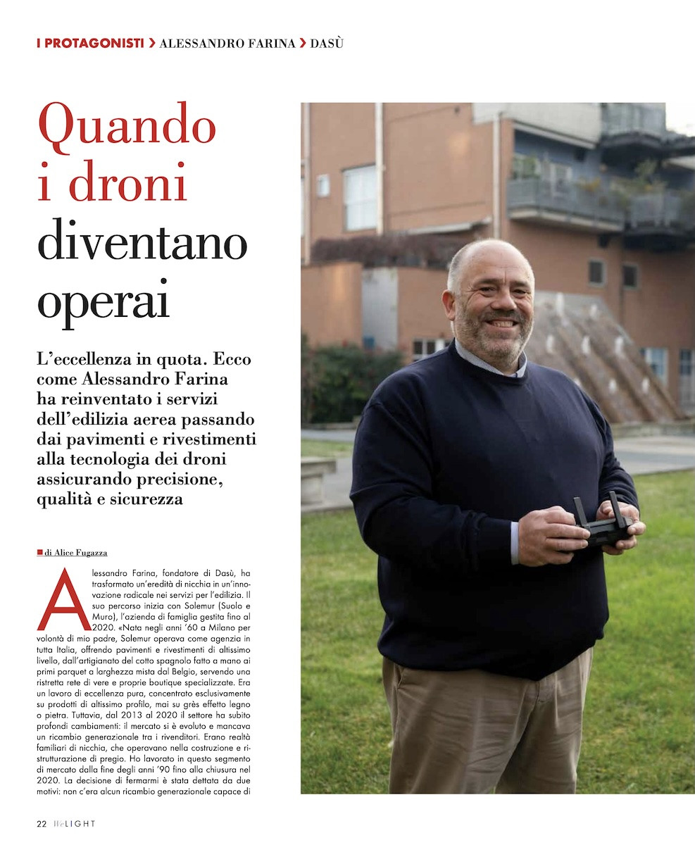 WeLight, Articolo su Dasù e i Droni in Edilizia