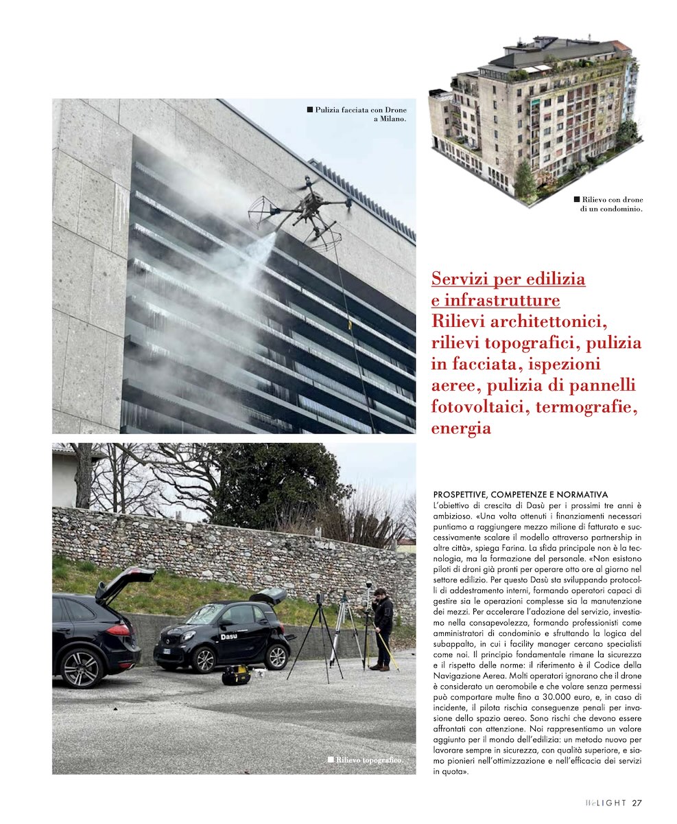 WeLight, Articolo su Dasù e i Droni in Edilizia