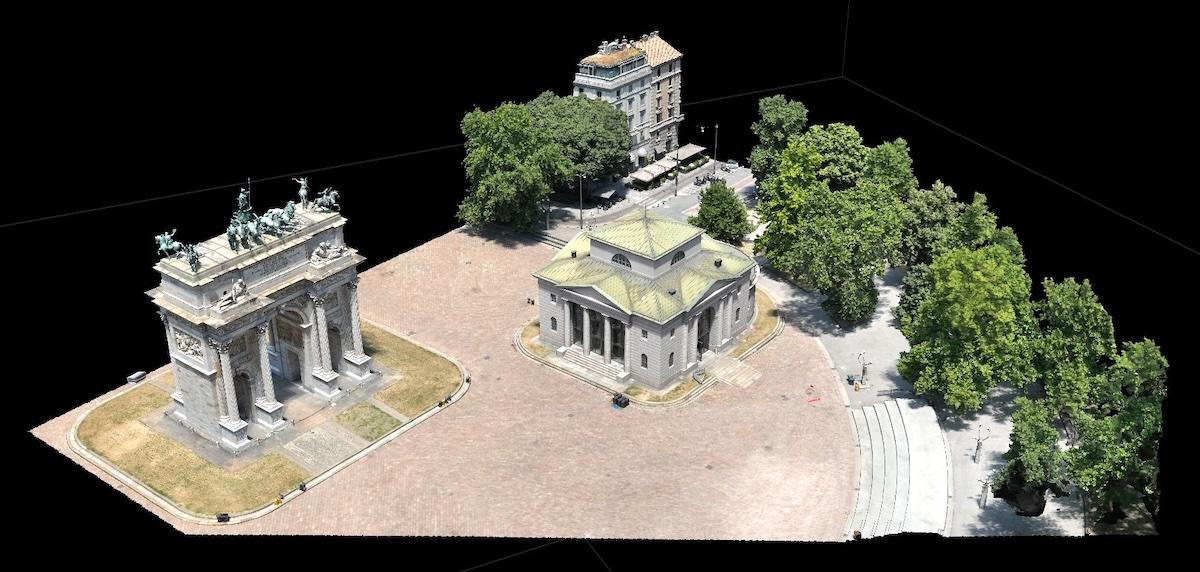 Rilievo Topografico Fotogrammetrico con Drone in Piazza Sempione a Milano
