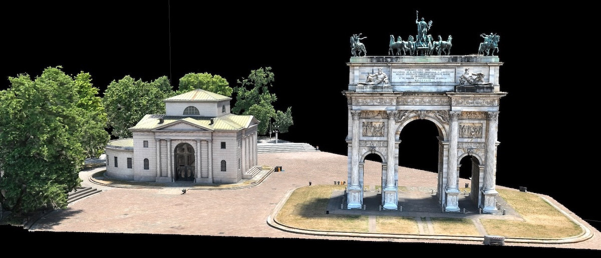 Rilievo topografico-fotogrammetrico con drone in Piazza Sempione a Milano