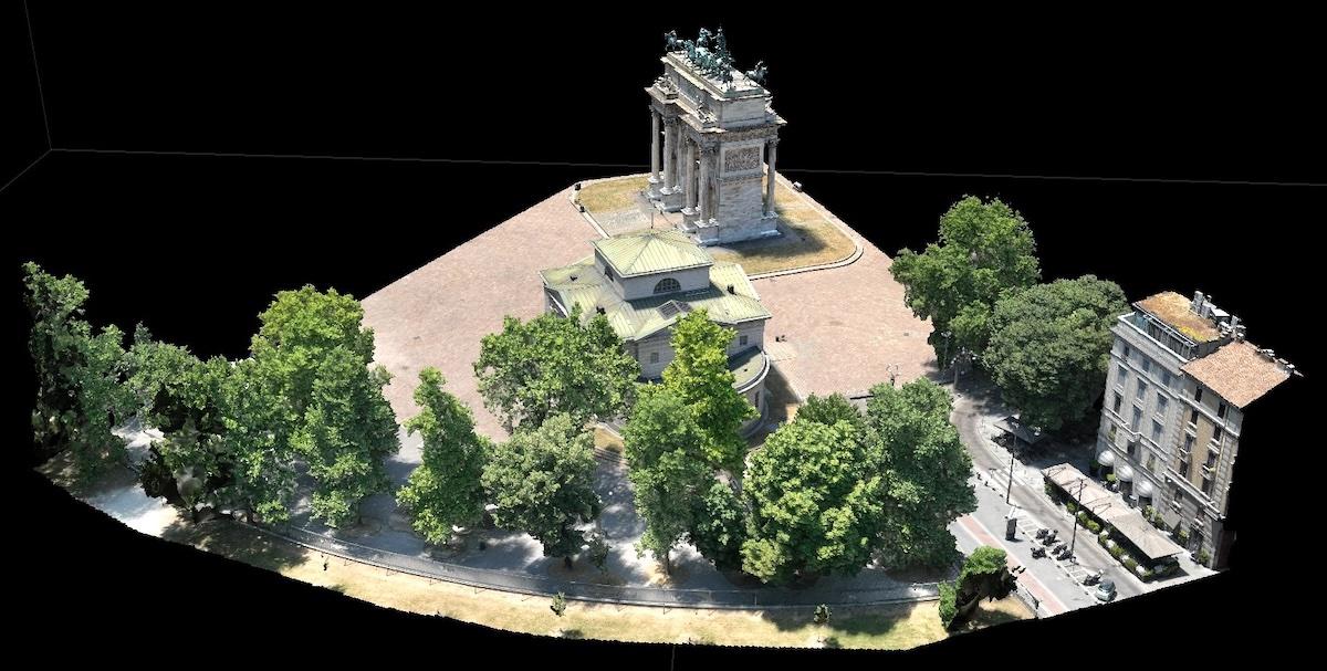 Rilievo Topografico Fotogrammetrico con Drone in Piazza Sempione a Milano