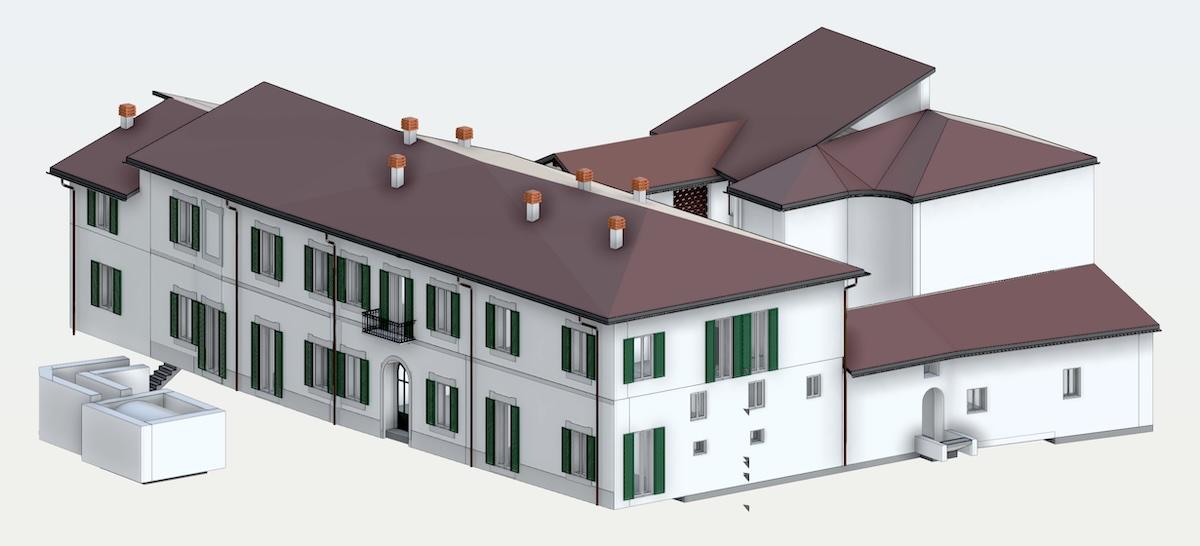 Rilievo BIM di una Villa Nobiliare Storica: Drone, Laser Scanner e GNSS a Erba