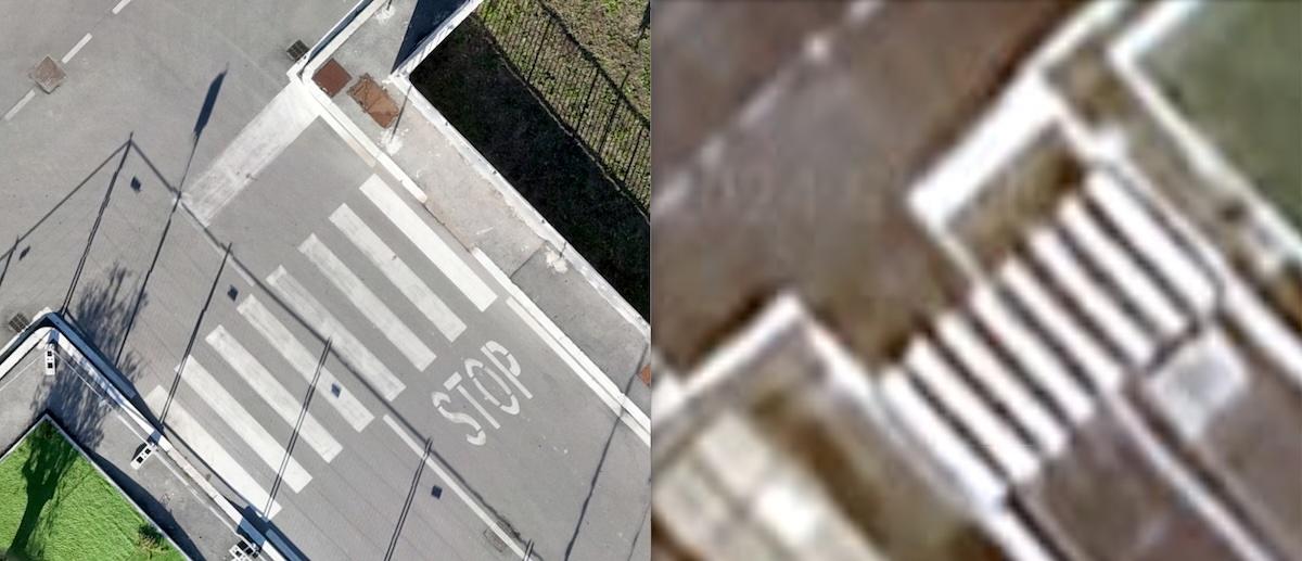 Rilievo topografico con drone di un centro abitato: mappa e ortomosaico georeferenziato
